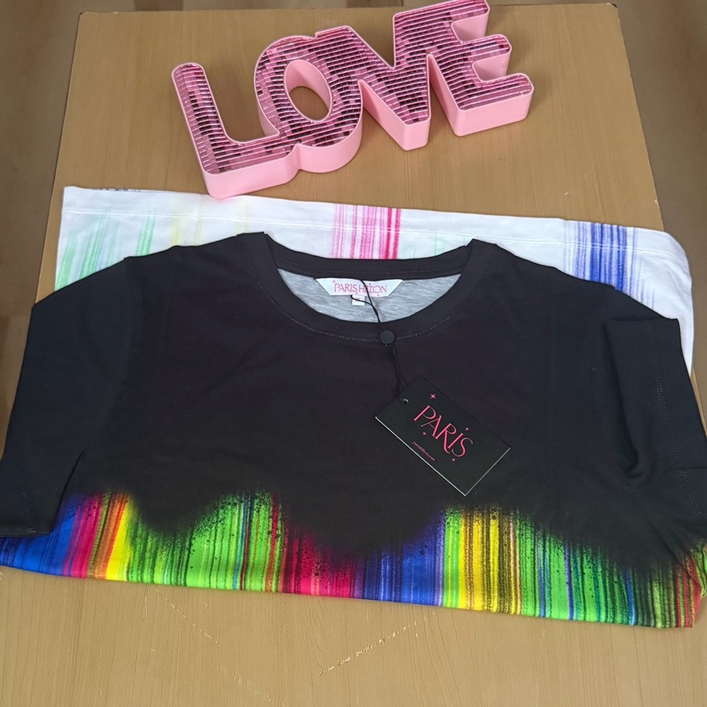 Paris Black Rainbow T-Shirt Xl